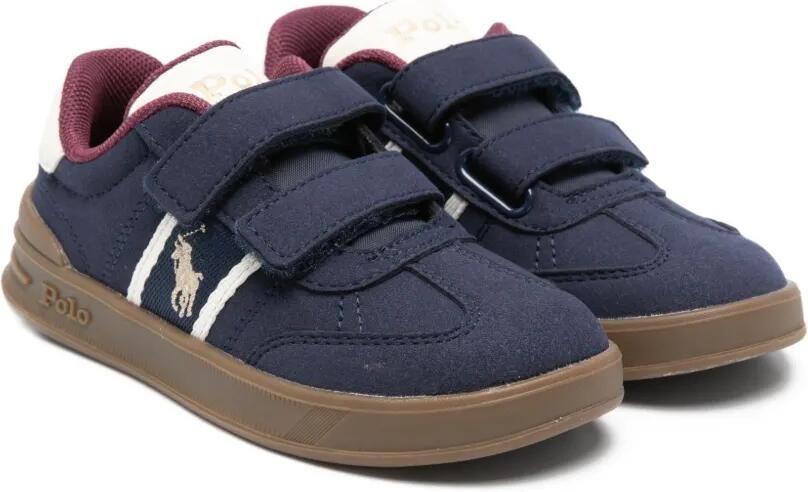 POLO RALPH LAUREN KIDS Gestreepte sneakers met klittenband Blauw