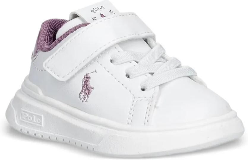 POLO RALPH LAUREN KIDS Heritage Court Super sneakers met geborduurd logo en klittenband Wit
