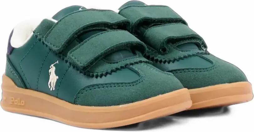 POLO RALPH LAUREN KIDS Hollis EZ logo-embroidered touch-strap sneakers Groen