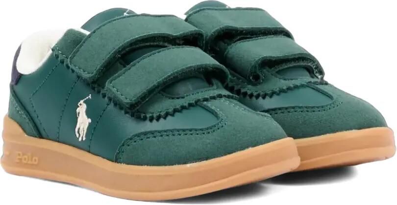 POLO RALPH LAUREN KIDS Hollis EZ logo-embroidered touch-strap sneakers Groen