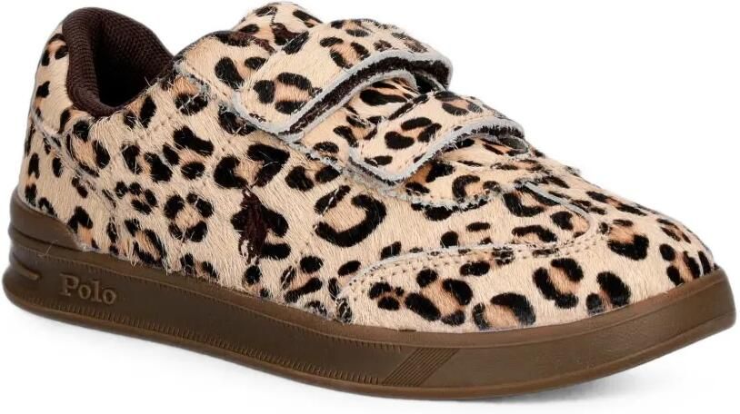 POLO RALPH LAUREN KIDS Hollis EZ sneakers met klittenband en luipaard-print Beige