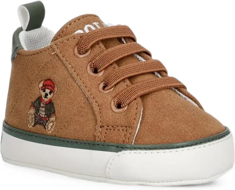 POLO RALPH LAUREN KIDS Polo Bear sneakers met borduurwerk Bruin