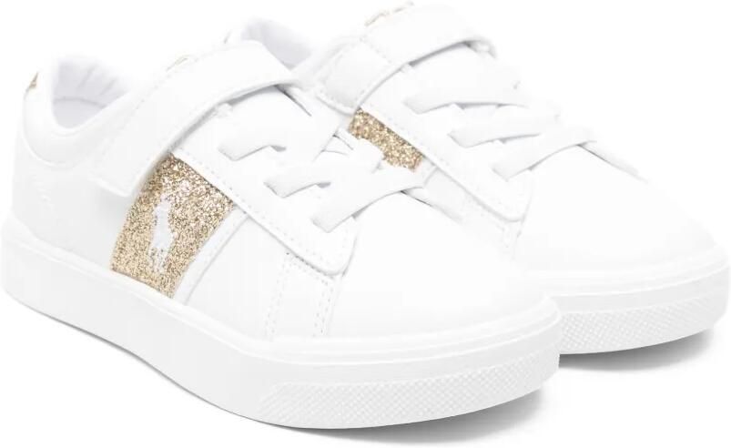 POLO RALPH LAUREN KIDS Sneakers met glitter Wit