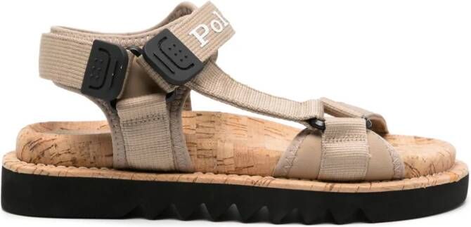 Polo Ralph Lauren Court sneakers met logo-reliëf Beige