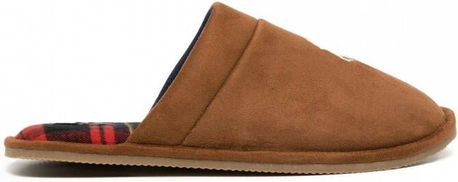 Polo Ralph Lauren Slippers met geborduurd logo SNUFF CREAM