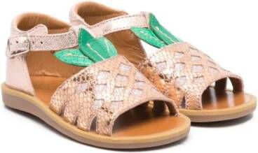 Pom D'api Sandalen met wortelprint Beige