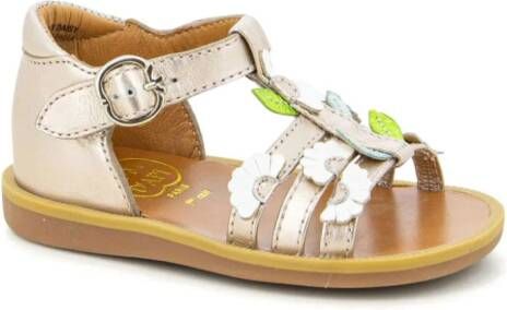 Pom D'api floral leather sandals Goud
