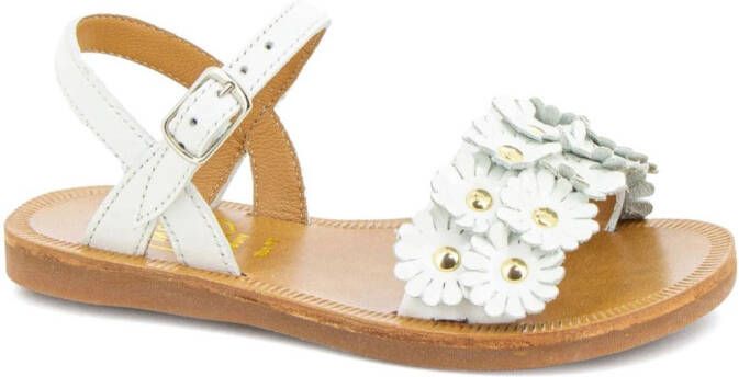 Pom D'api Flower leather sandals Wit