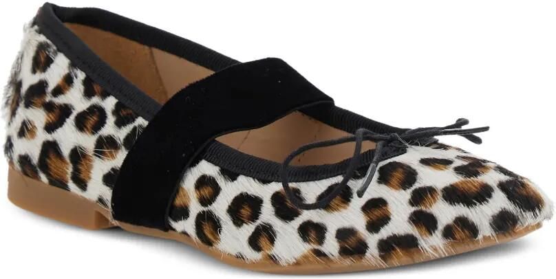 Pom D api Kids Ballerina's met verstelbaar bandje en luipaardprint Beige