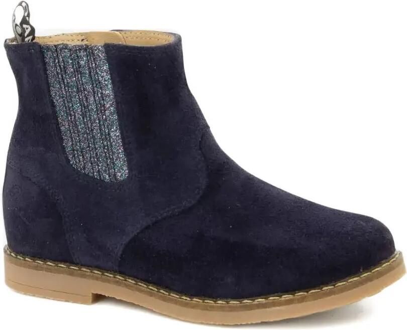 Pom D api Kids Enkellaarzen met glittervlak Blauw