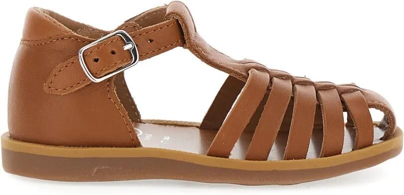 Pom D api Kids Geweven sandalen met gesp Bruin