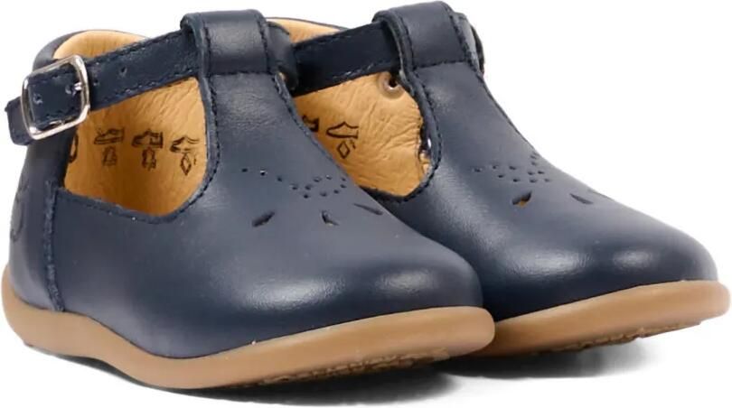 Pom D api Kids Leren sandalen met gesp en ringlets Blauw