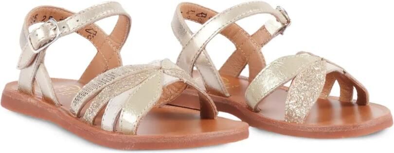 Pom D api Kids Plagette sandalen met metallic effect Goud