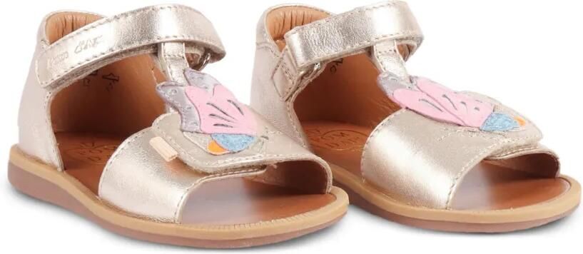 Pom D api Kids Poppy sandalen met vlinderpatch Beige