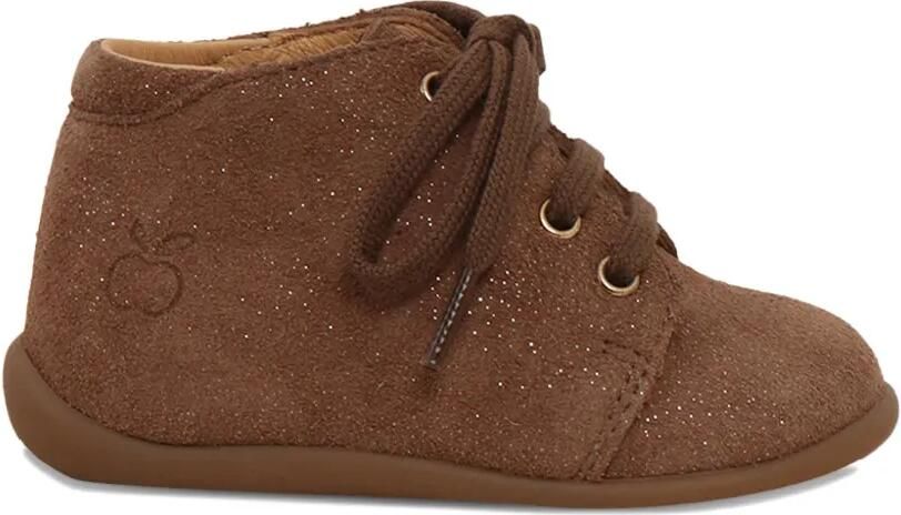 Pom D api Kids Stand-up laarzen met glitters en veters Bruin