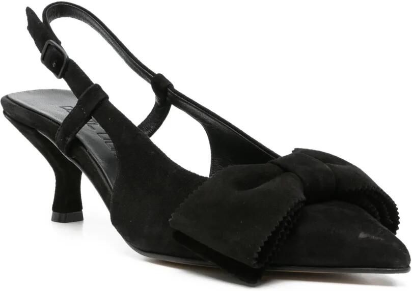 Pomme D´Or Henriette slingback pumps met strikdetail Zwart