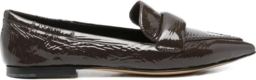 Pomme D´Or Ingrid lakleren loafers met puntige neus Bruin