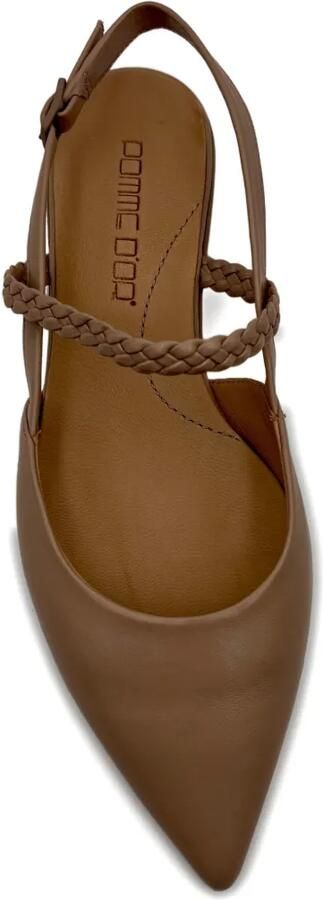 Pomme D´Or Platte pumps met gevlochten detail Beige