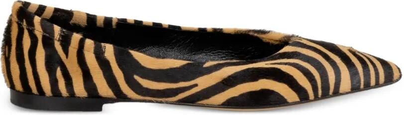 Pomme D´Or Pumps met zebraprint Beige