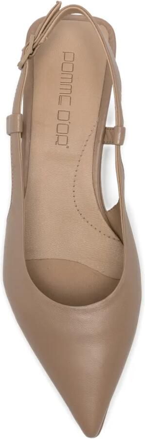 Pomme D´Or Slingback pumps met puntige neus Beige