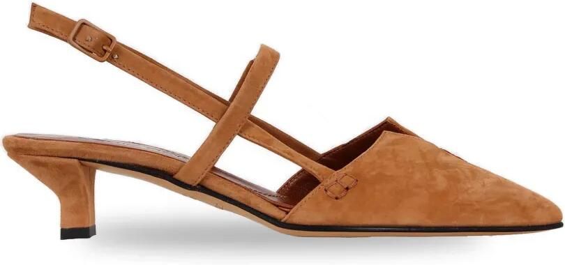 Pomme D´Or Slingback pumps met puntige neus Beige