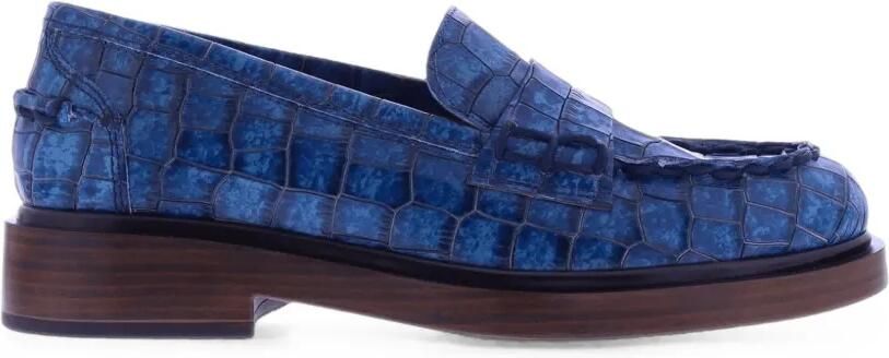 PONS QUINTANA crocodile-effect slip-on loafers Blauw