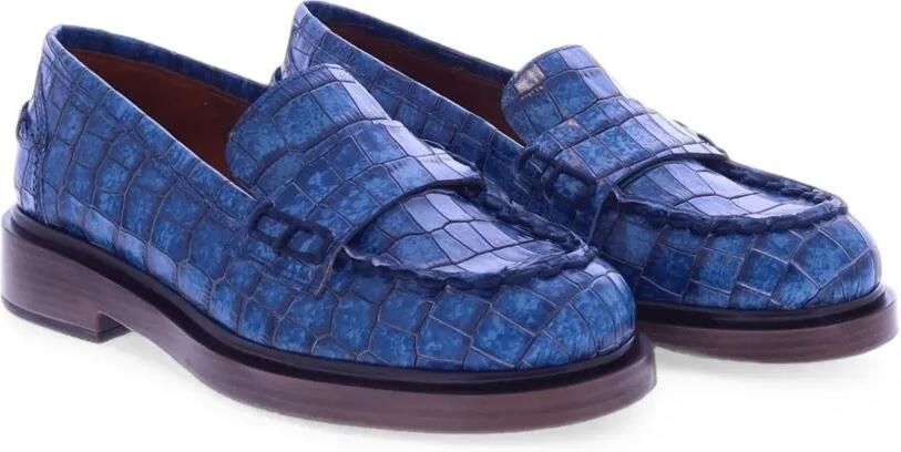 PONS QUINTANA crocodile-effect slip-on loafers Blauw - Foto 4