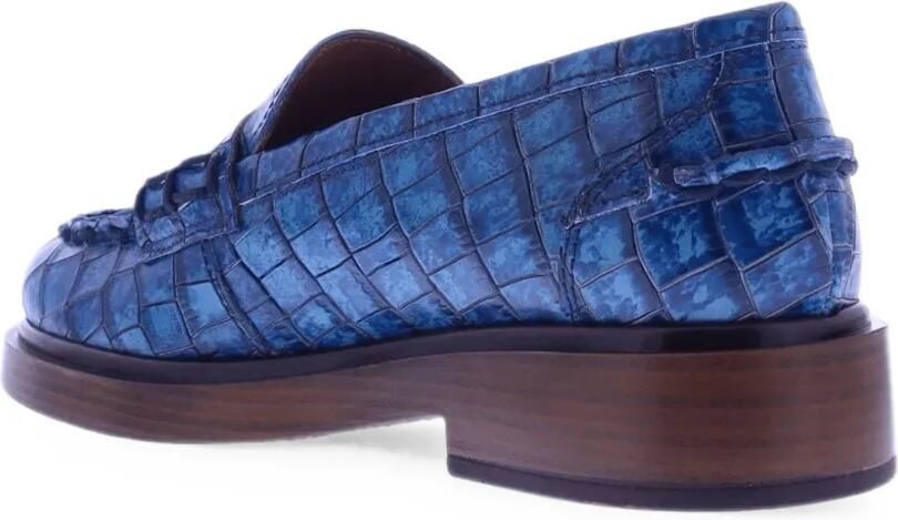 PONS QUINTANA crocodile-effect slip-on loafers Blauw - Foto 3