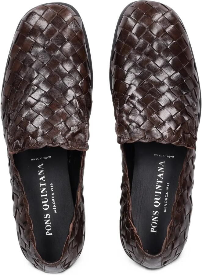 PONS QUINTANA woven leather loafers Bruin - Foto 2