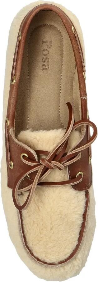 Posa Alpina leren bootschoenen met lammy-afwerking Beige - Foto 3