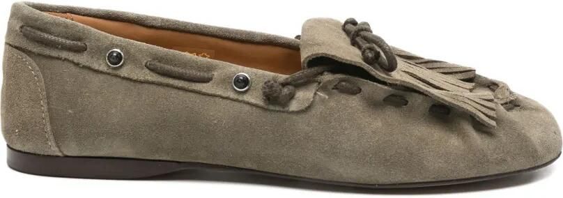 Posa Loafers met franje Groen