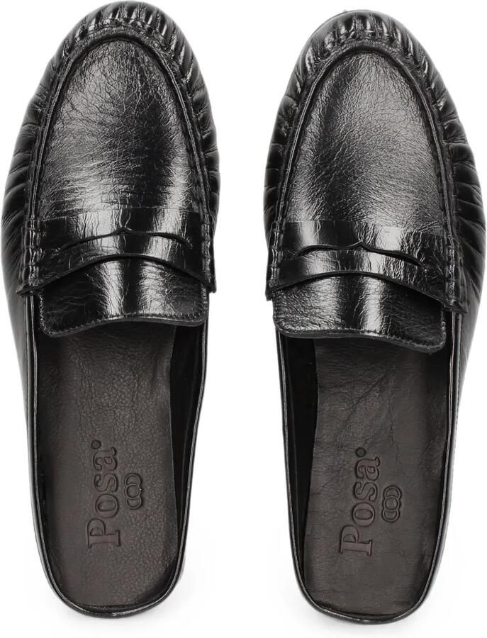 Posa Loafers met gekreukt effect Zwart - Foto 2
