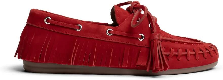 Posa Loafers met kwastje en franje Rood