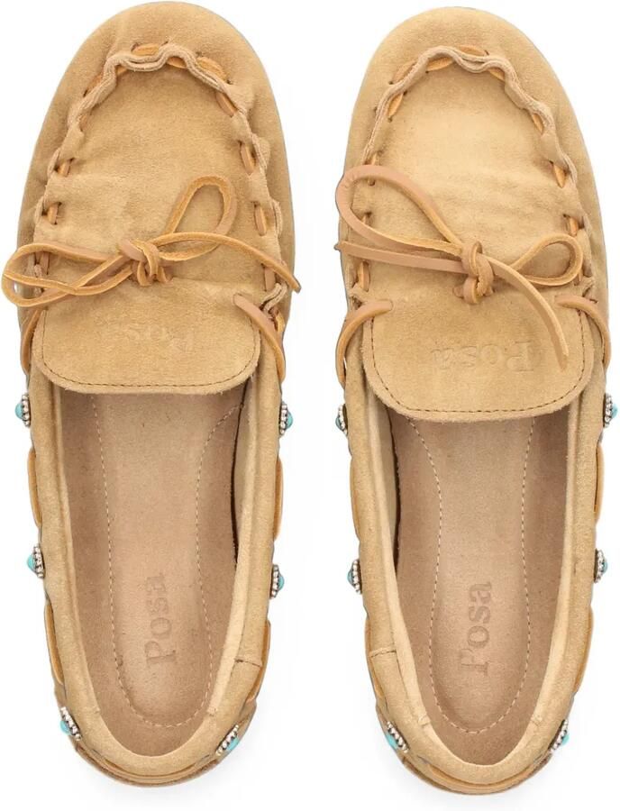 Posa Loafers verfraaid met turkoois Beige - Foto 2