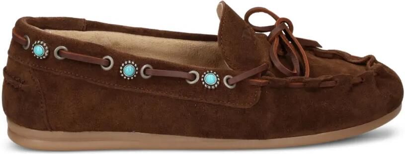 Posa Loafers verfraaid met turkoois Bruin