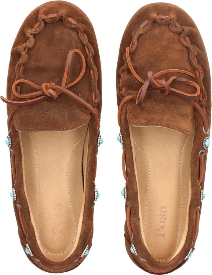 Posa Loafers verfraaid met turkoois Bruin - Foto 2