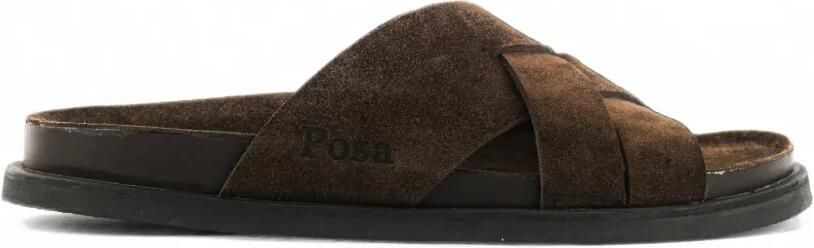 Posa Sea-Slide crossover suede slides Bruin