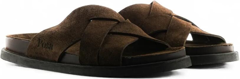 Posa Sea-Slide crossover suede slides Bruin - Foto 3