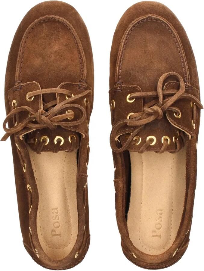 Posa Suède loafers met veters Bruin - Foto 2