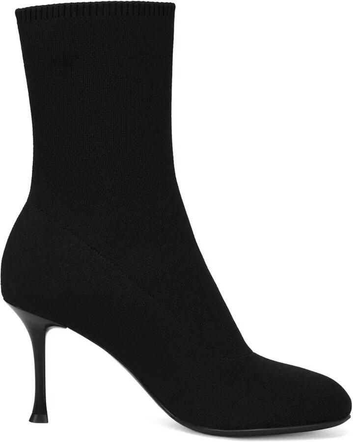POTAMY x Hanna Schönberg gebreide stiletto enkellaarzen Zwart