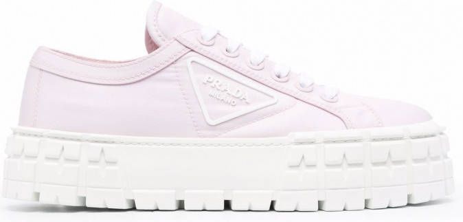 Prada gabardine hoge dames sneakers roze/wit - Vind je in Sneakerstad