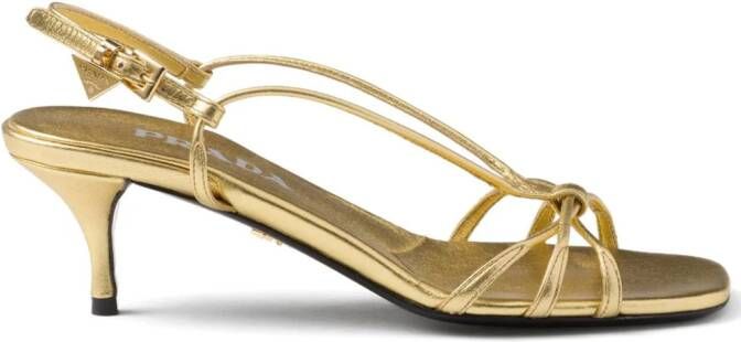 Prada 55mm leather sandals Goud