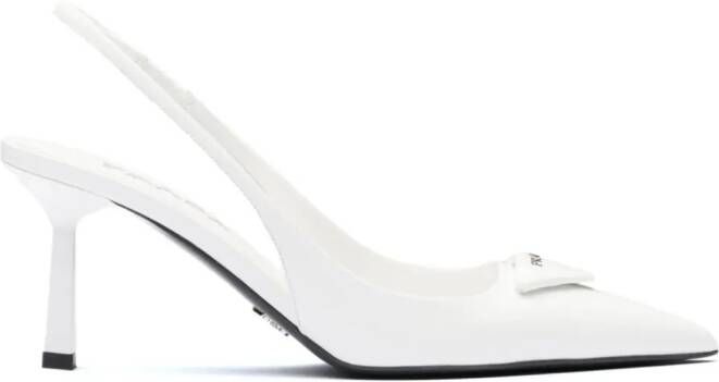 Prada Leren slingback pumps 75 mm Wit