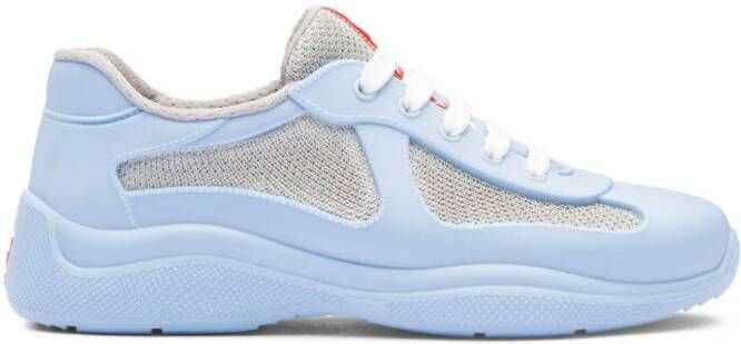 Prada America's Cup sneakers met vlakken Blauw