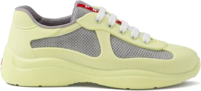 Prada America's Cup sneakers met vlakken Groen