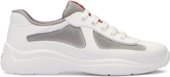 Prada America's Cup sneakers met vlakken Wit