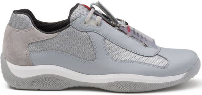 Prada America's Cup sneakers met logopatch Blauw