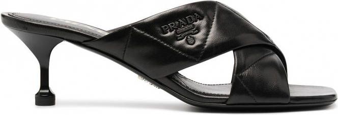 Prada Sandalen met gekruiste bandjes Zwart