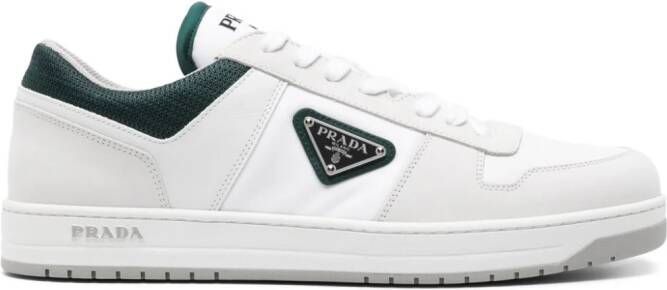 Prada Downtown Re-Nylon leren sneakers Wit