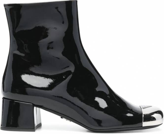 Prada Laarzen met logoplakkaat Zwart